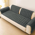 hyha Couch Covers for Dogs Washable, Non Slip Plush Dog Sofa Protectors, Fuzzy Pet Couch Covers for 3 Cushion Sofa Pet Friendly (Dark Grey, 27.6" x 70.9")