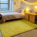 ONASAR Yellow Area Rugs for Bedroom Living Room, Fluffy 4x6 Indoor Bedside Floor Throw Rug, Soft Plush Shaggy Carpet for Nursery Kids Girls Boys Teen Dorm Home Office Decor Aesthetic