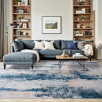 Toneed Abstract Area Rug 5x7 Modern Washable Rug Soft Non Slip Rug Low Pile for Bedroom Living Room Dining Room Dusty Teal Grey