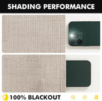 MIULEE 100% Blackout Linen Curtains for Bedroom, Khaki Solid Luxury Decor Thermal Insulation Room Darkening Drapes for Living Room Nursery Back Tab Rod Pocket 42 x 84 Inches, 2 Panels