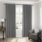 Guken 100% Blackout Linen Curtains 72 Inch Length 2 Panels Set for Living Room Bedroom Back Tab Thermal Insulated Black Out Linen Drapes Room Darkening Window Curtains,Dark Grey