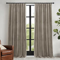 RYB HOME Taupe Velvet Curtains 84 inches Length with Hook Tape, Thermal Insulated Privacy Protect Decorative Drapes for Window, W 52 x L 84 inches, 2 Panels Set
