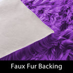 Latepis Purple Round Rugs 4ft Faux Fur Fluffy Shag Rug Machine Washable Sheepskin Rugs Shaggy Plush Soft Cute Carpet for Living Room Bedroom