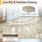 Washable Area Rugs 5'x7' Non-Slip Modern Abstract Soft for Living Room Entryway Bedroom Nursery, Print Pattern, Neutral Brown Gray