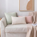 MIULEE Lumbar Corduroy Decorative Throw Pillow Covers 22x14 Cream White