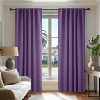 Deconovo Room Darkening Curtains Back Tab and Rod Pocket Curtains Thermal Insulated Blackout Curtains for Bedroom 52Wx72L Inch Purple Grape Set of 2