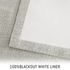 Yakamok Cream Linen Textured Curtains 90 Inches Long for Living Room