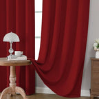 CUCRAF Red Blackout Curtains Customize, Rod Pocket Room Darkening Curtain for Bedroom Living Room, Thermal Insulated Window Drapes 1 Panel (Custom Size, Color)