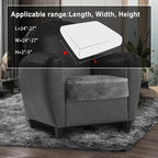 Leather Look Couch Cushion Covers Sofa Seat Slipcovers Sets Couches Furniture Protector for Sectional Armchair Loveseat Pets Kids Stretch Spandex Fabric (1 Cushion Armchair, Light Grey)