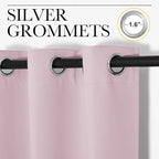 NICETOWN Baby Pink Blackout Curtains 48 inches Length for Laundry Room, 2 Panels, 42" Wide, Thermal Insulated Decoration Drapes for Short Window