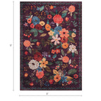 Babovid Purple Floral Area Rug 6x9 for Living Room Bedroom
