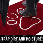 Smiry Dog Door Mat for Muddy Paws, Absorbent Non Slip Dirt Trapper, 24x16