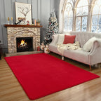 Amearea Modern Area Rugs for Bedroom Living Room, 4x6 Feet Red Thickened Memory Foam Rug, Fluffy Indoor Washable Rugs Non Slip Minimalist Carpet for Kids Boys Girls Dorm Nursery Room Decor