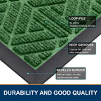Smiry Front Door Mat Outside Entrance, Low Profile Rubber Doormat, 47x32
