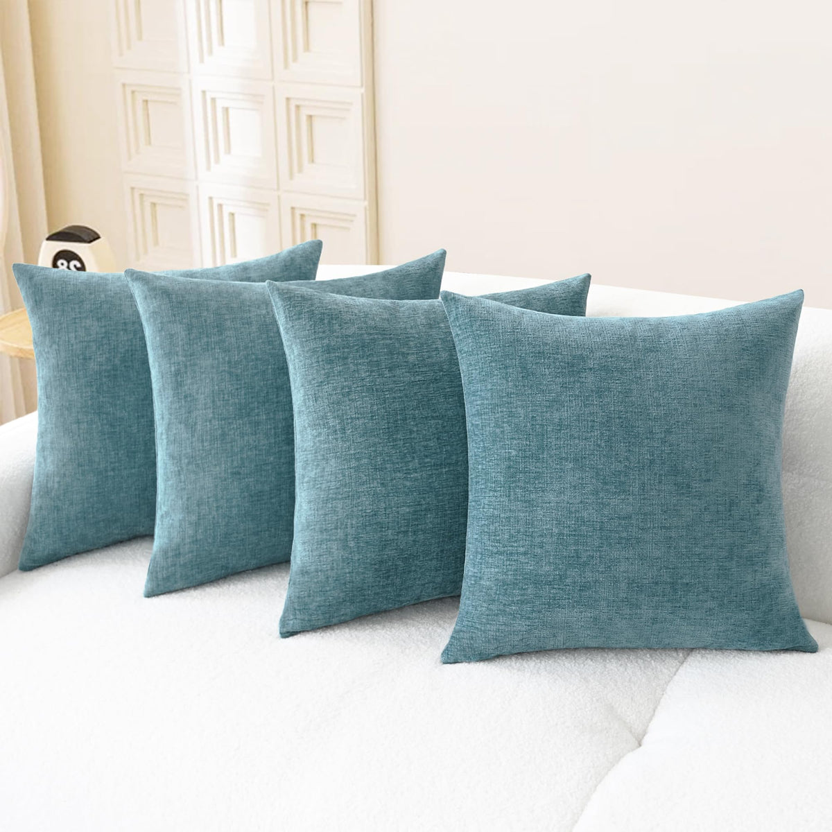 CaliTime Decorative Couch Throw Pillow Covers 18 X 18 Inches Baby Blue