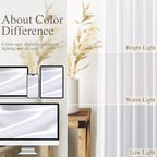 Snow White Linen Curtains 108 Inches Long for Living Room Light Filtering Semi Sheer Curtain Back Tab Luxury Neutral Modern Farmhouse Decor Floor to Ceiling High Window for Bedroom 52x108,2 Panels