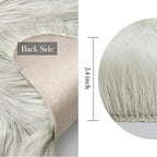 MIULEE Fluffy Rug Soft Shaggy Faux Fur Area Rug Luxury Plush Sheepskin Carpet for Bedroom Living Room Sofa Chair 2 x 3 Feet, Light Grey