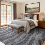 Area Rugs for Living Room, Tie-Dyed 6x9 Feet Soft Fluffy Shagg Plush Rug High Pile Large Indoor Modern Non-Slip Floor Carpet for Bedroom Nursery Kids Home Room Dorm Decor Aesthetic Grey
