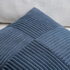 Fancy Homi 2 Packs Dusty Blue Lumbar Decorative Throw Pillow Covers 20x28 Inch for Couch Bed Sofa, Rustic Farmhouse Boho Home Decor, Soft Striped Corduroy Rectangle Accent Cushion Case 50x70 cm