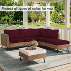 SUKAIKEQA 14PCS Patio Cushion Covers,Patio Furniture Couch Seat Slipcovers