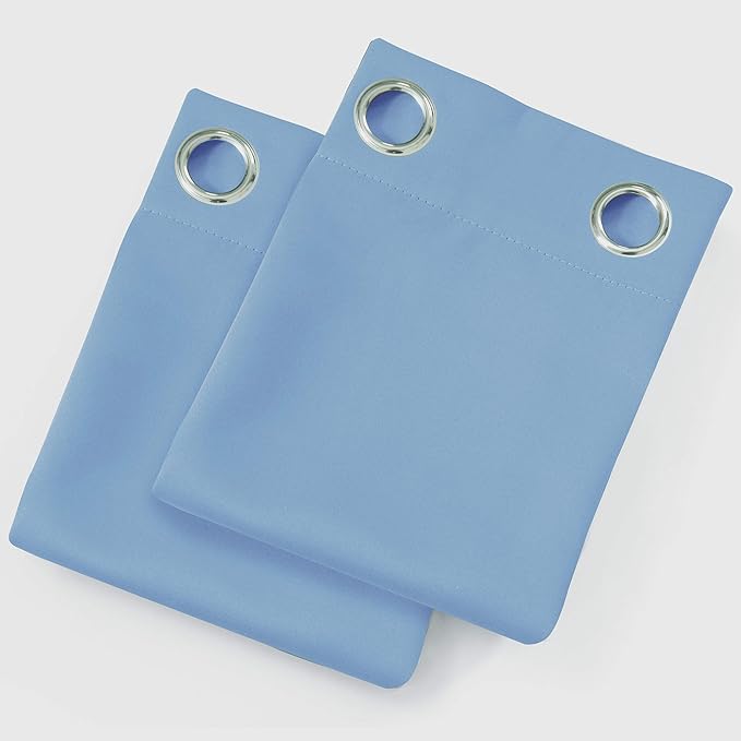 LEMOMO Sky Blue Thermal Blackout Curtains/52 x 95 Inch/Set of 2 Panels Room Darkening Curtains