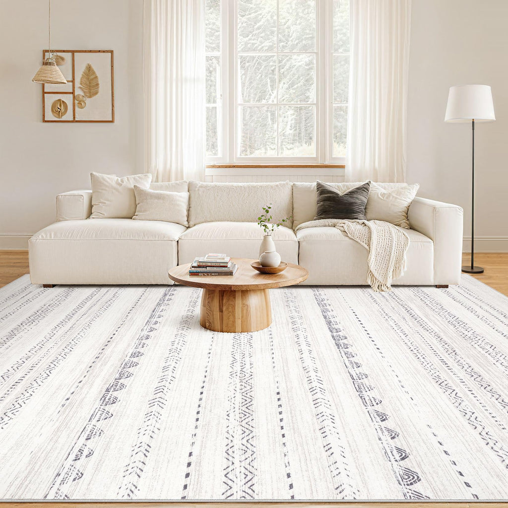 Nakagishi Boho 5x7 Area Rug Living Room Rugs Machine Washable Gray