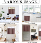 RYB HOME Blackout Bathroom Window Curtains, Short Thermal Insulated Heat Blocking Rod Pocket Half Window Curtain Tiers for Nursery Bedroom, Width 42 by Length 30, Chocolate Brown, 2 Panels