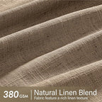 MIULEE Pinch Pleated Thick Linen Curtains 102 Inches Long 2 Panels for Living Room Bedroom, Linen Texture Pleat Drapes Memory Trained Light Filtering Brown Country Farmhouse Burlap Curtains with Hooks