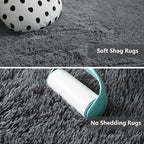 10X14 Large Shag Area Rugs for Living Room Bedroom,Big Soft Purple Fluffy Rug for Bedroom Dorm, Indoor Carpet Nursery Rugs for Kids Girls Room Home Decor,Dark Grey