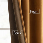 MIULEE Velvet Curtains 108 inches - Luxury Blackout Curtains for Bedroom Living Room Thermal Insulated Super Soft Window Drapes Rod Pocket & Back Tab, Gold Brown, W52 x L108 inches, 2 Panels