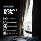 SimpleHome 100% Blackout Curtains for Bedroom,Thermal Insulated Natural Grommet Window Drapes Room Darkening Curtains for Living Room with Black Back,52 x 84 Inch,2 Panels