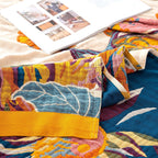 MSGKV Boho Throw Blanket 108"x90" King Cotton Blanket for Bed & Living Room