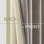 MIULEE 100% Blackout Linen Curtains for Bedroom 52x120 Inches Warm Taupe