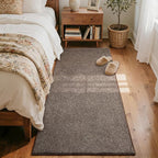 FinRèc 2x6 Washable Runner Rugs for Kitchen Hallway Bedroom, Low Pile Thin Rug Solid Color, Non-Slip Carpet Indoor for Home Decor (Brown)