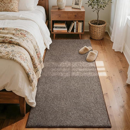 2x6 Brown/White Runner Rug Non-Slip Washable for Hallway Kitchen Bedroom