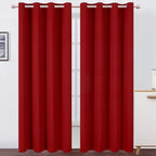 LEMOMO Red Thermal Blackout Curtains/52 x 108 Inch/Set of 2 Panels Room Darkening Curtains for Bedroom
