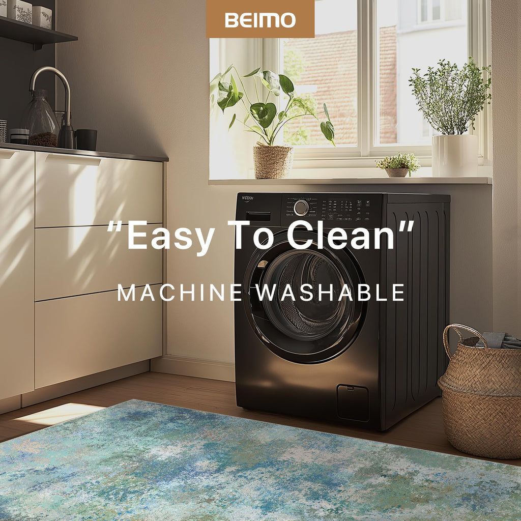 BEIMO 2x3 Area Rugs for Entryway, Blue Green Washable Abstract Rug