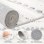 Nakagishi Area Rug Living Room Rugs: 3x5 Soft Machine Washable Boho Neutral Farmhouse Stain Resistant Moroccan Indoor Floor Carpet for Bedroom Nursery Kids Entryway Kitchen Entry Bedside Home- Gray