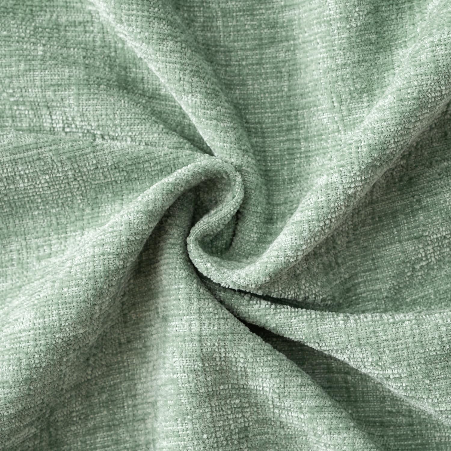 MIULEE Soft Chenille Throw Pillow Covers Greyish Green 20x20 Pack of 2