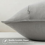 MIULEE Decorative Linen Pillow Covers 18x18 Inch Light Gray Boho Farmhouse Neutral Couch Throw Pillows for Bed Pack of 2 Accent Modern Pillowcase Sofa Livingroom Home Decor