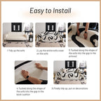 MYSKY HOME Boho Couch Cover Super Soft Couch Covers for 2-3 Cushion Couch Sofa, Modern Black Jacquard Sofa Slipcover Loveseat Futon Cover, Couch Covers for Sectional Sofa, 71" x 102", Black Curve