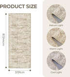 3x8 Runner Rug Non Slip Washable for Entryway, Vintage Hallway Runner for Front Porch, Laundry Room, Bedroom, Abstract Stain Resistant Thin Indoor Kitchen Mats for Floor(3'x8', Brown/Ivory)