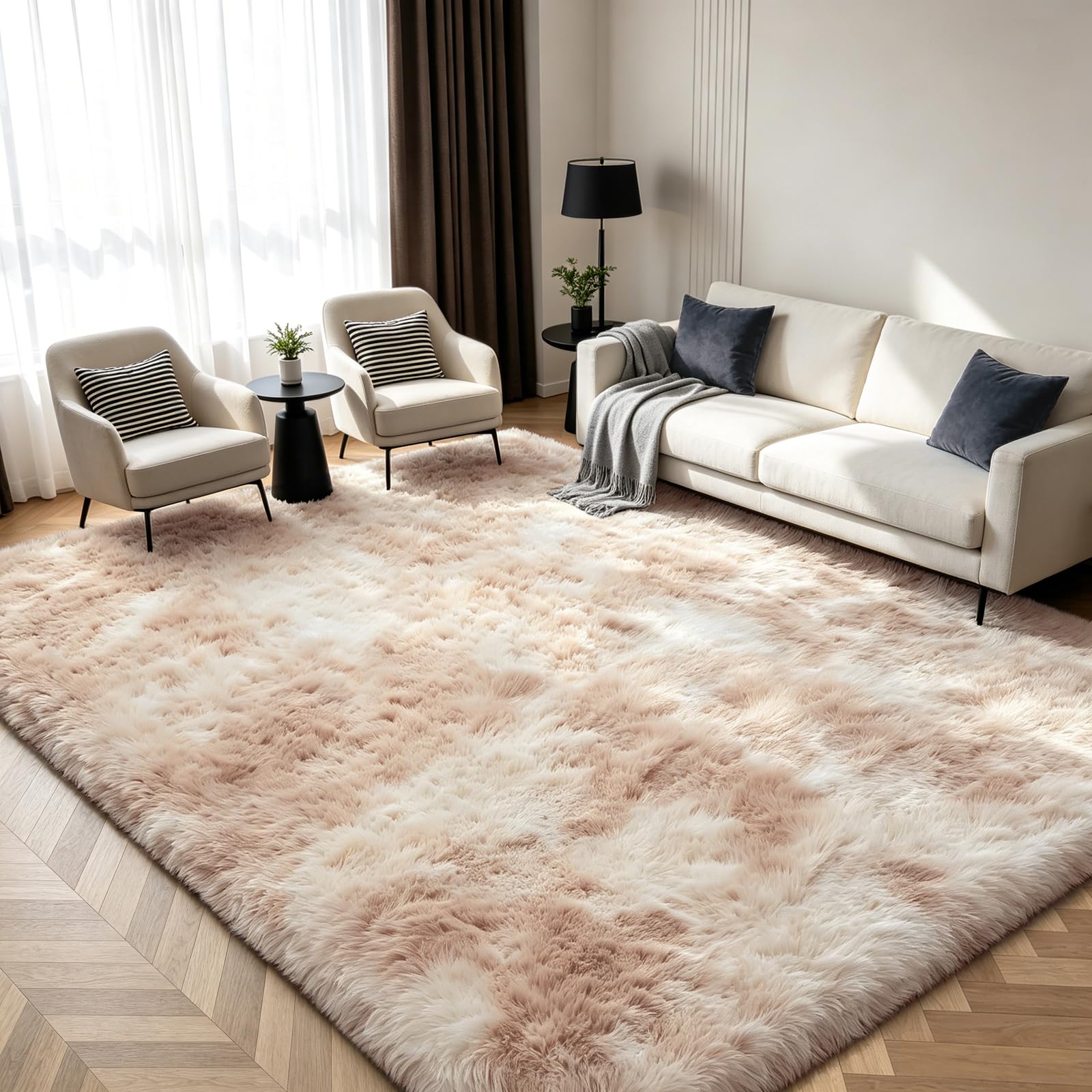 10X14 Large Area Rugs for Living Room Bedroom,Big Shag Rug for Bedroom Dorm,Soft Fluffy Indoor Carpet Plush Rugs for Living Room Home Decor,Camel