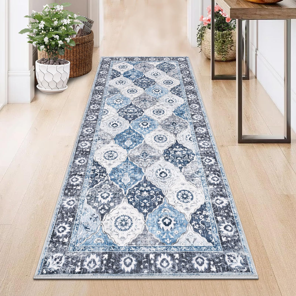 HEBE Hallway Runner Rug 2'x5', Washable Non Slip Kitchen Rug Runner