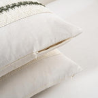 Fancy Homi Set of 1 Boho Olive Green Decorative Throw Pillow Cover 20x20 Inch for Couch Bed Sofa, Aesthetic Modern Organic Farmhouse Home Decor, Soft Cotton Cute Accent Macrame Woven Cushion Case