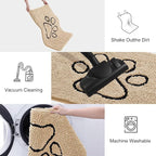 Smiry Dog Door Mat for Muddy Paws, Absorbent Dirt Trapper Non Slip Quick Dry Washable Chenille Mat for Mud Dogs, Entry Rug for Indoor and Outdoor (30x20 Inches, Beige and Black)