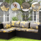 8Pcs Stretch Patio Cushion Covers Outdoor Cushion Cover, Jacquard Stretch Cushion Covers, Cover Replacement, Outdoor Sofa Covers, Washable Furniture Couch Cushion Cover (Maple Leaf)