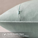 MIULEE Decorative Linen Pillow Covers 18x18 Inch Aqua Green Boho Farmhouse Neutral Spring Couch Throw Pillows for Bed Pack of 2 Accent Modern Pillowcase Summer Sofa Livingroom Home Decor