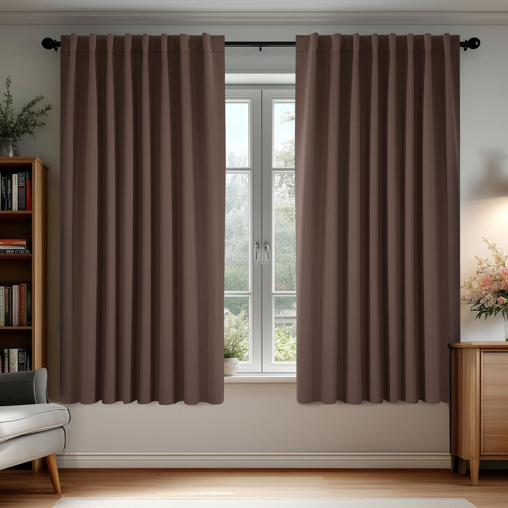 Deconovo Blackout Curtains for Bedroom, Living Room Curtains 63 Inches Long