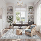 Soalmost 3x5 Rug, Small Area for Kitchen, Entryway, Machine Washable Non-Slip Throw Rug, Vintage Carpet for Nursery Coffee Table Grey